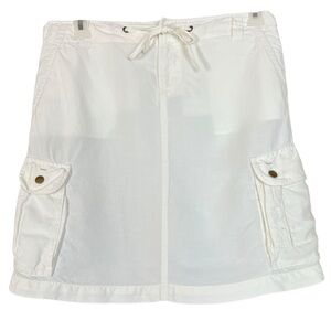 J. Crew White Linen Silk Blend Cargo Mini Skirt Women's Size 6